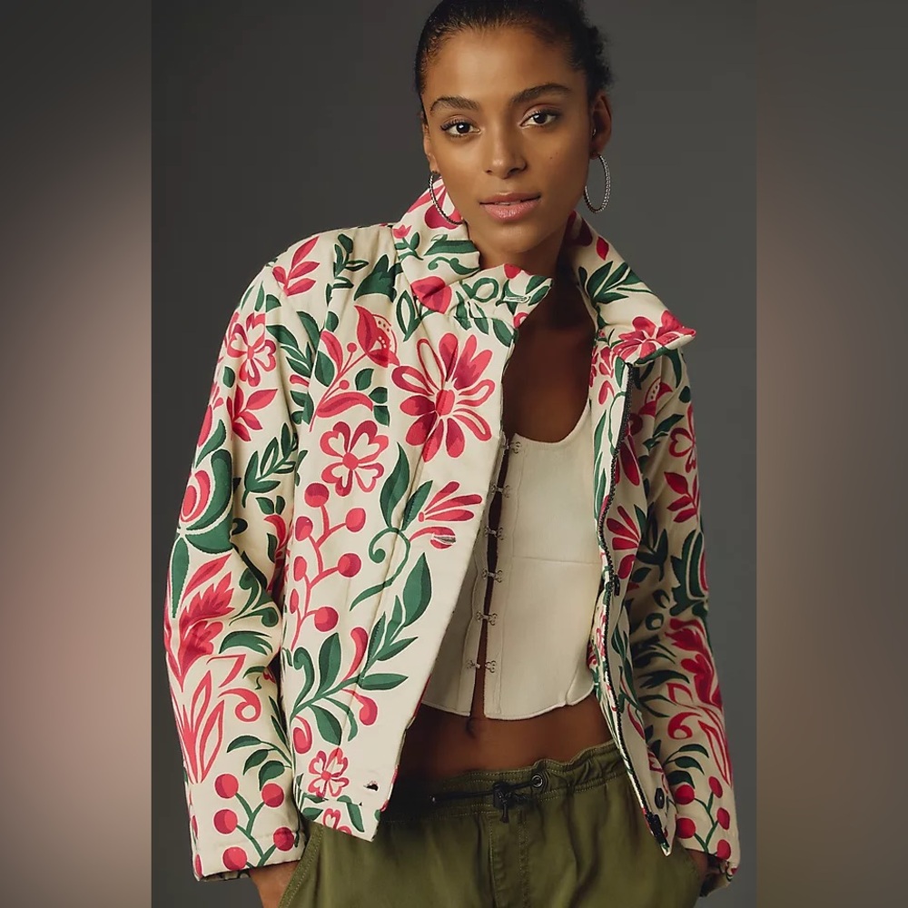Anthropologie Floral Jacket Size XS - Picture 2 of 9